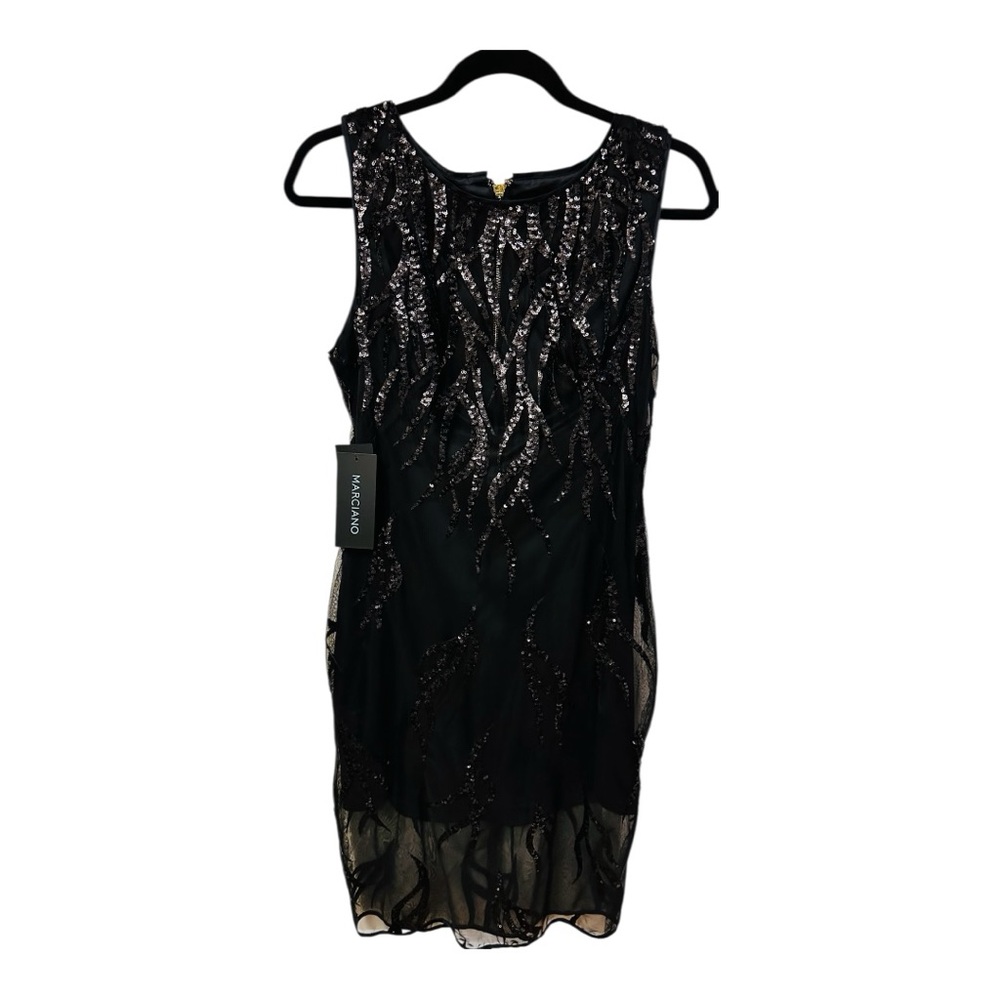 🆕 NWT Marciano Elegant Black Sequin  Dress Sz. 10